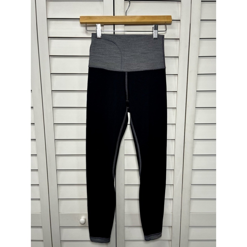 Lululemon Reversible Full Length Leggings Pants Women's Size 4 Gray & Black - Picture 5 of 9